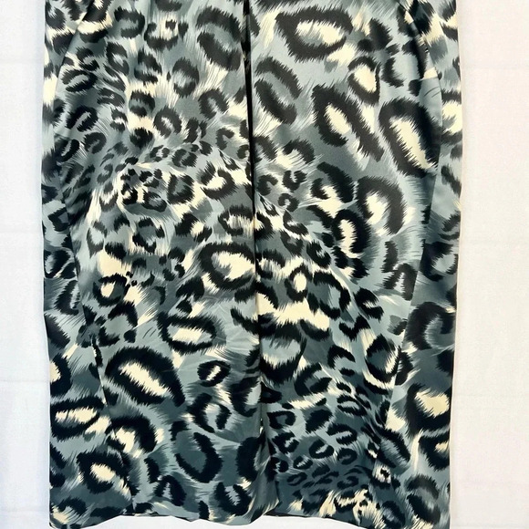 Donna Ricco New York Animal Print Fitted Midi Dress Sleeveless Black Gray Sz 4 - Picture 9 of 13